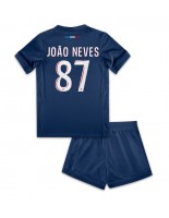 Otroške Nogometnih dresov Paris Saint-Germain Joao Neves #87 Domači 2024-25 Kratki rokavi (+ hlače)